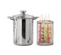 Olla para Pasta de Acero Inoxidable - Freidora de 4 L | Olla para caldo con colador - Para Cocineros Caseros Chefs Padres Reuniones Eventos Vacaciones Cenas Formales Apartamento Restaurante