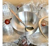 Olla para ramen de acero inoxidable con doble mango para comidas de una sola porción, diseño grueso para un mejor rendimiento de cocción en todos los tipos de estufas (16 cm + cuchara)