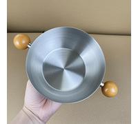 Olla para ramen de acero inoxidable con doble mango para comidas de una sola porción, diseño grueso para un mejor rendimiento de cocción en todos los tipos de estufas (14 cm)