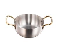 Olla para Ramen de Acero Inoxidable, Doble Asa, Rápido Calentamiento, Capacidad Amplia, Oro - Cocción Uniforme, Segura y Versátil para Cocina Inducción (Pago)
