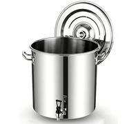 Olla para Sopa con Tapa - Olla De Acero Inoxidable con Fondo Compuesto, Cubo para Vino De 5 A 90 L, Recipiente para Leche Espesa con Grifo(20L)