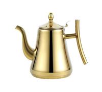 Olla para Tè de Cuello de Ganso de Acero Inoxidable Premium con Infusor - Vertido Preciso para Preparar Tè y Café Perfectos, Seguro para Alimentos(Oro,1.5l)