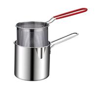 Olla pequeña de acero inoxidable 304 con cesta para freír camarones, cocina, camping, pavo, olla con boquilla para uso doméstico, cesta de acero inoxidable