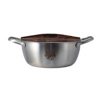 Olla pequeña de camping | Olla de acero inoxidable para cocinar al aire libre con doble asa | Macetas de fondo plano, equipo de mochilero, calentamiento uniforme, utensilios de cocina ergonómicos para