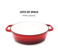 Olla Podolica 5,5 litros, cacerola de hierro fundido esmaltado ovalada dos asas Klarstein