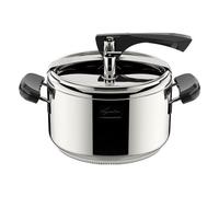 Lagostina Olla a presión La Classica Lagofusion, olla a presión Ø 22 cm, capacidad 5L, con cesta, recetario y Ecodose, asas de baquelita, válvula de peso y fondo Lagofusion