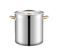 Olla profunda de acero inoxidable for verduras, olla for guisos y sopas con tapa, apta for todo tipo cocinas