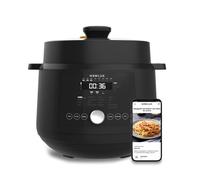 NEWLUX - Olla Eléctrica 6L SmartChef V600 (1200W), Robot de cocina con 4 niveles de presión (90Kpa) y 17 Programas. Olla Programable 24h con Vaporera 2 Niveles | F. Freír y Limpieza Automática, Negro