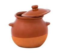 Olla/Puchero de Barro Refractario Esmaltado con Tapa y Asas - Cerámica Tradicional - Fuego Directo - Apta para Horno y Microondas - Vitrocerámica y Gas - 4 L