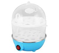 Olla Rápida para Huevos, Dash Egg Cooker 350W 2 Capas 14 Piezas Huevos a la Vez Apagado Automático Multifuncional Doble Capa Huevo Vaporizador Seguro PP Caldera de Huevos con Taza(2 capas azul)