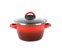 Magefesa Olla 'Sfumato Rosso' Ø24cm CON tapa de vidrio color rojo