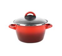 Magefesa Olla 'Sfumato Rosso' Ø16cm CON tapa de vidrio color rojo