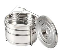 Olla vaporera apilable de 3 niveles, cesta de acero inoxidable para cocinar al vapor arroz, verduras, carne, pescado, sopas, utensilios de cocina