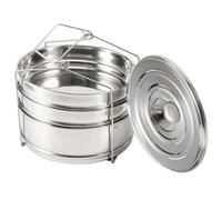 Olla vaporera apilable de acero inoxidable, juego de cestas vaporeras para cocinar arroz, verduras, carne y pescado, utensilios de cocina