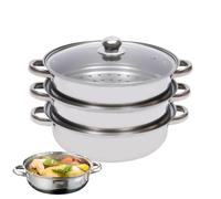 Olla Vaporera de Acero Inoxidable - Cacerola De Inducción 28 Cm,Olla Vaporera para Cocinar Acero Inoxidable | para Alimentación Saludable, Preparación de Comidas y Reuniones Familiares