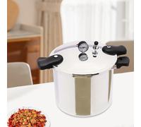 Olla y olla a presión de 23 cuartos, 22L, 90kpa, con manómetro, válvula de seguridad a prueba de explosiones de 10PSI, tamaño extragrande Silver