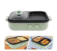 Olla y parrilla eléctrica 2 en 1: cocina antiadherente con de temperatura dual de 1300 W, olla caliente con plancha eléctrica compacta for 1-2 personas, adecuada for el hogar, dormitorio