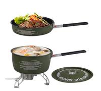 Olla Y Sartén De Camping | Olla de Campo con Olla y Sartén | Accesorios Compactos Para Cocción Al Aire Libre Senderismo Trekking Caza Viajes Playa