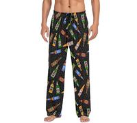 Ollabaky - Pantalones de pijama para hombre, pantalones de dormir con bolsillos, Large