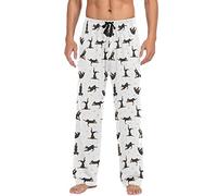 Ollabaky Pantalones de pijama para hombre, pantalones de dormir con bolsillos, Multi- Doberman, Large