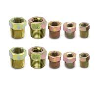 Ollanoos 10 adaptadores de casquillo roscado de varios tamaños, adaptador de casquillo roscado hembra a macho, accesorios BSP, 1/4 a 1/2, 1/4 a 3/8, 1/8 a 1/4, 1/8 a 3/8, 3/8 a 1/2 para manguera de