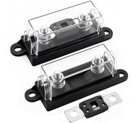 Ollanoos 2 portafusibles AMG Mega con fusible de 150 A, 12 V, 24 V, 48 V CC | 2 soportes con fusible de 150 A, para carcasa PA66 de 12 V, 24 V, 48 V CC, hasta 4/0 AWG, montaje con tornillo