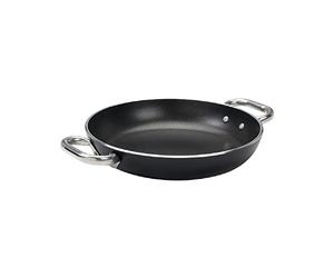 Ollas Agnelli Alblack Pan de Aluminio, 5 mm de Espesor, con 2 Asas en Acero Inoxidable, Negro, 24 cm