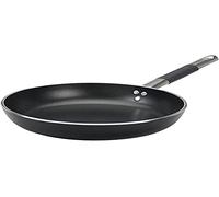 Ollas Agnelli Alblack Pan Radiante Recto con el Fondo Ajustado, de Aluminio, de 5 mm de Espesor, manija de Acero Inoxidable, Negro, 24 cm