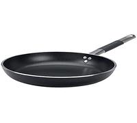 Ollas Agnelli Alblack Pan Radiante Recto, con el Fondo Ajustado, de Aluminio, de 5 mm de Espesor, Manilla de Acero Inoxidable, Negro, 20 cm