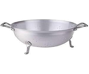 Ollas Agnelli Colador 3 Pies, Aluminio BLTF, con 2 Asas en Acero Inoxidable, Plata, 24 cm