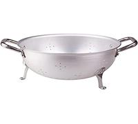 Ollas Agnelli Colador 3 Pies, Aluminio, semiesférica, con 2 Asas en Acero Inoxidable, Plata, 26 cm