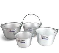 Ollas Agnelli Fugas de Polenta, de Aluminio, con Mango de Arco de Acero Inoxidable, de Plata, de 15 litros