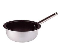 Ollas Agnelli Pan avellanado Alta, Revolver, Aluminio, 3 mm de Espesor, con Mango Tubular de Acero Inoxidable, Plata, 24 cm