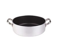 Ollas Agnelli Platinum Baja Cazuela, de Aluminio, con 2 Asas en Acero Inoxidable, Plata, 20 cm