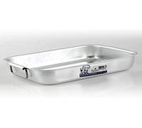 Ollas Agnelli Tostador Rectangular Alto, Medio Peso, de Esquinas Redondas, con Asas Enlace Multi sin Remaches, Aluminio, Plata, 50x33x9 cm