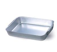 Ollas Agnelli Tostador Rectangular Mayor a Pesados Esquinas Redonda con 2 manijas Enlace Multi sin Remaches, Aluminio, Plata, 36x26x8 cm