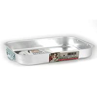 Ollas Agnelli Tostador rectangulares de Esquinas Redondas, sin Cubierta, BLTF Aluminio, con Acabado Mate, Plata, 35x26 cm