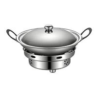 Ollas De Acero Inoxidable - Estufa De Seguridad Portátil Resistente Con Horno Quemador, Ollas De Acero Inoxidable Para Y Líquidos Con Tapa, Cocina De Alcohol Móvil | Conjunto Compacto Para El Hog