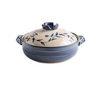 ollas de barro para cocinar, Olla caliente de barro, plato cerámica negro, olla redonda for estofado, for estufa(1.2L)