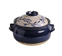 ollas de barro para cocinar, Olla caliente de barro, plato cerámica negro, olla redonda for estofado, for estufa(3.6L)