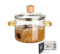 Ollas De Cocina De Vidrio - 1600 ml Transparente de Calentamiento Rápido para Cocción a Fuego Lento,Recipientes Transparentes para Cocinar,para Estufa Cocina Salsa Sopa Pasta Preparación de Té