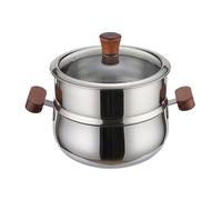 Ollas de fondo antiadherente con herramienta de vapor de acero inoxidable para hacer sopas y comidas familiares, vaporizadores de acero inoxidable