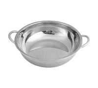 Ollas de sopa Olla de acero inoxidable para cocina de inducción Estufas de gas Olla caliente Cacerola poco profunda Cacerola Cacerola Ollas de cocina Ollas para la tienda de alimentos(30 centimetros)