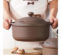 Ollas de terracota con tapas, loza sin esmaltar para cocinar y arroz, ollas de arcilla natural