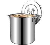 Ollas grandes para cocinar olla de sopa de acero inoxidable 201 con tapa, cubo redondo, multiusos para la cocina del hogar, 50 litros