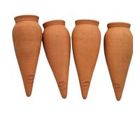Ollas Lutton Olla Terracota para Plantar, Juego de 4 | Riego Automático y Ecológico para Plantas de Exterior | Sistema de Riego Natural | OYA Terracota | Autonomía 3 Días