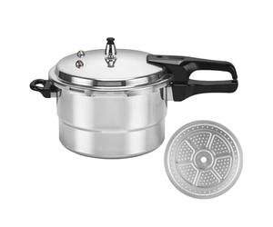 Ollas rápidas, 5 litros olla de cocción lenta con cesta de vapor, olla de aleación de aluminio para cocinar verduras, carne, aves de marisco y más para el hogar y la restauración