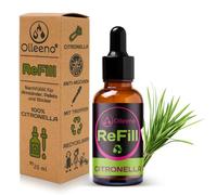 OLLEENO® Aceite de recarga de citronela 20 ml - eficaz repelente de mosquitos, puramente vegetal para nuestras pulseras, reutilizable, comodidad duradera, ideal para camping y deportes, libre de DEET,