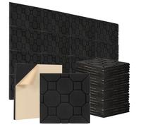 Ollewiellan 48 paneles acústicos de espuma acústica, autoadhesivos, 30 x 30 x 2,5 cm, aislamiento acústico, absorción de ecos, aislamiento acústico para casa y estudio, decoración de juegos, podcasts,