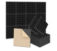 Ollewiellan 72 paneles acústicos de espuma acústica autoadhesivos, 5 x 30 x 30 cm, aislamiento acústico, absorción de ecos, aislamiento acústico para casa y estudio, decoración de juegos, podcasts,